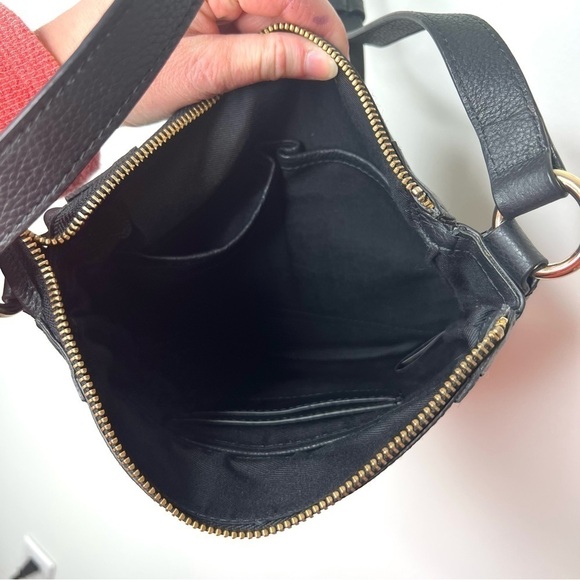 Lodis Stellene Black Pebbled Leather Timeless Practical Crossbody Bag Purse - Picture 11 of 16